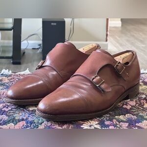 John Lobb William Double Monk Strap Brown Leather Men’s Dress Shoes Size 12 E